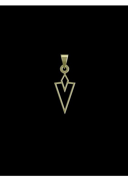 14 Ayar Altın Üçgen Kolye Ucu 0.5 Gr, KC10889 Kodlu