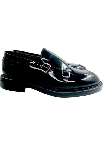 Erkek Günlük Siyah Rugan Çift Tokalı 420526PTY9663