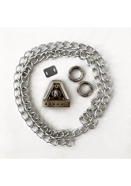 Zincir ve Klips Çanta Yapım Seti / Gümüş Renk Metal Aksesuar