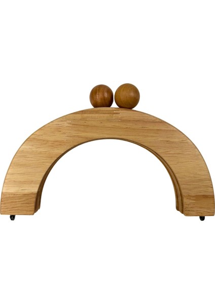 Ahşap Çanta Bursu, Oval Bej Tekli