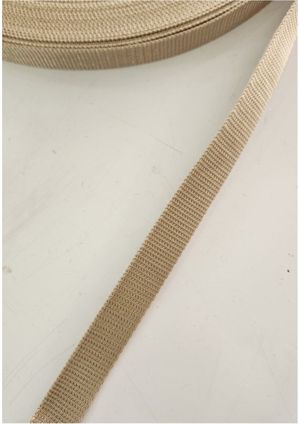 Şerit Kolon Polyester Çanta Askısı 2 cm -Bej 2 Metre
