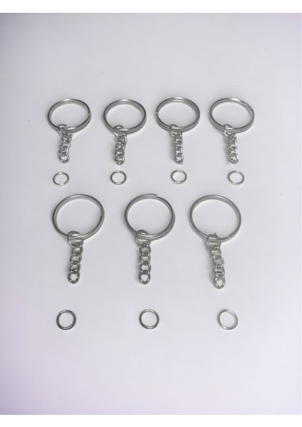 50’li Anahtarlık Halkası C Aparatlı Zincirli Makrome Amıgurumi 2.5 cm