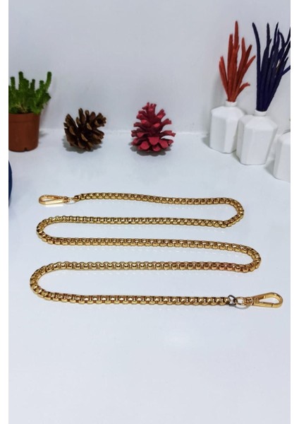 Gold Zincir Çanta Sapı 120 cm Kancalı