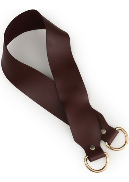 Bordo Deri Çanta Sapı Çifti