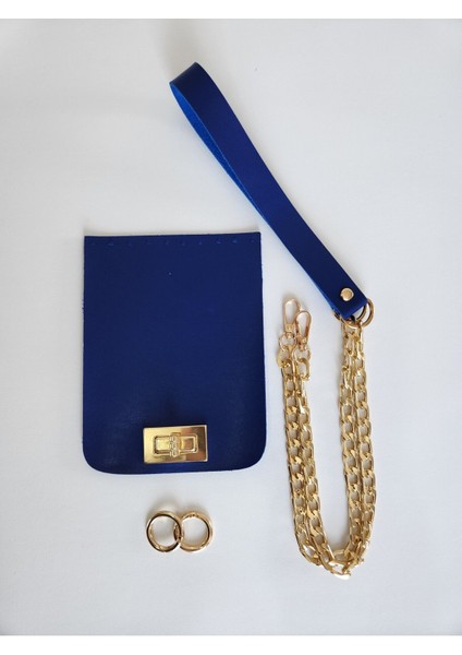 Deri Örgü Çanta Kapağı ve Askı Kiti (Kapak 12*16 cm ) 2 Adet Halka Dahildir