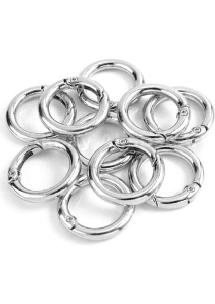 Beilys 10 Adet Gümüş Metal Yaylı Halka - Çap : 2 cm