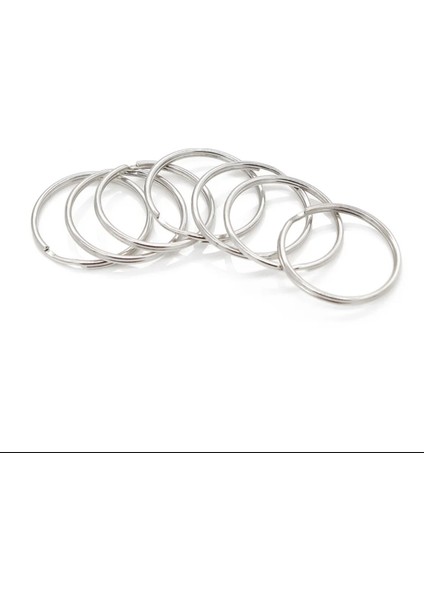 100 Adet Anahtarlık Halka 2cm Gümüş - Metal Aksesuar