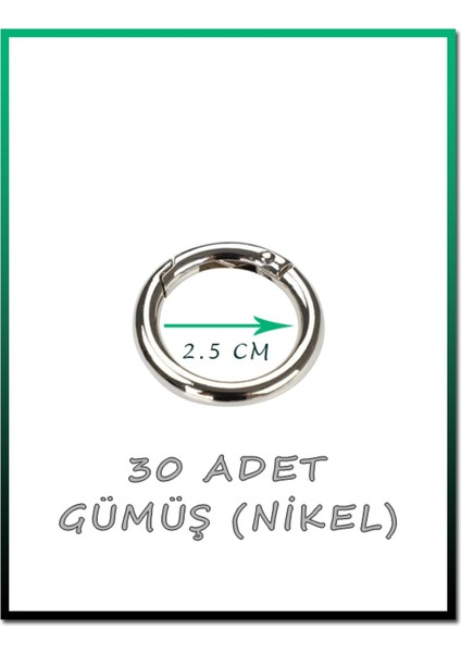 Gümüş Açılır Yaylı Halka 30'li Set