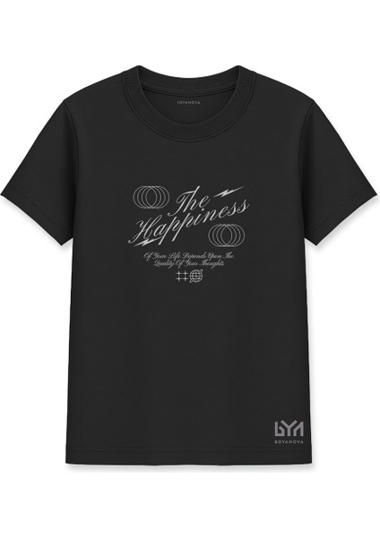 The Happiness Of Your Life Kadın Basic Siyah Tişört