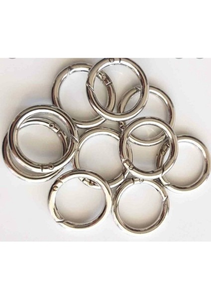 Örgü Çanta Aksesuar Gri Yaylı Halka 2.5 cm