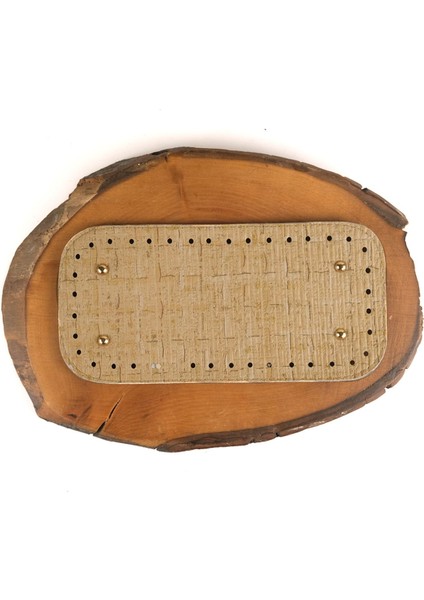 Deri Çanta Tabanı Bej Krem Dokulu 25X12 cm