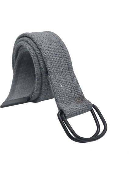Unisex Gri Siyah D Tokalı Dokuma Taktik Spor Kanvas Bez Kot Kemer