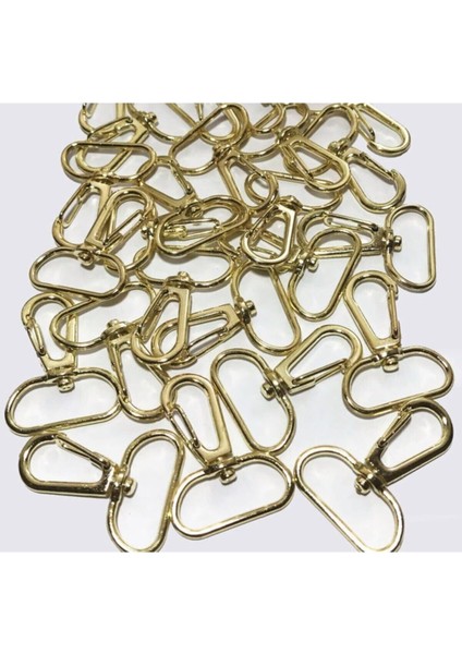 Gold Makrome Anahtarlık Aparatı 30 Adet Telli Kanca Anahtarlık Klipsi Halkası Istakoz Döner Klips