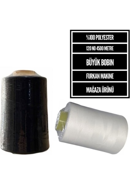 Siyah ve Beyaz Dikiş Ipliği (1 Adet Siyah 1 Adet Beyaz Kuffon)