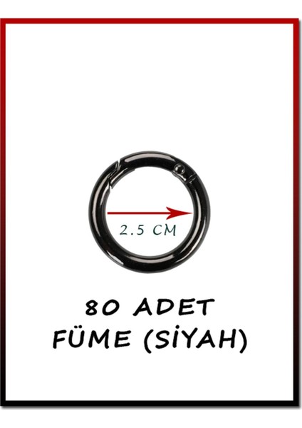 Siyah Açılır Yaylı Halka 80'li Set