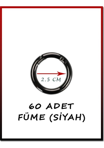 Siyah Açılır Yaylı Halka 60'lı Set