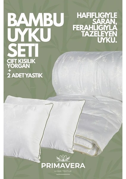 Bamboo Uyku Seti – Çift Kişilik Yorgan + 2 Yastık