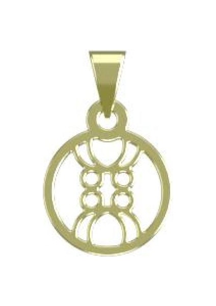 14 Ayar Altın Daire Kolye Ucu 0.5 Gr, KC10088 Kodlu