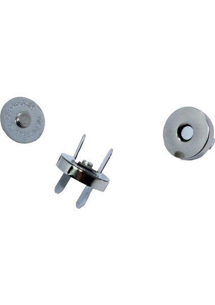 Mıknatıslı Çanta Klipsi - 10 Adet - Geçmeli Çanta Klipsi Gümüş Renk