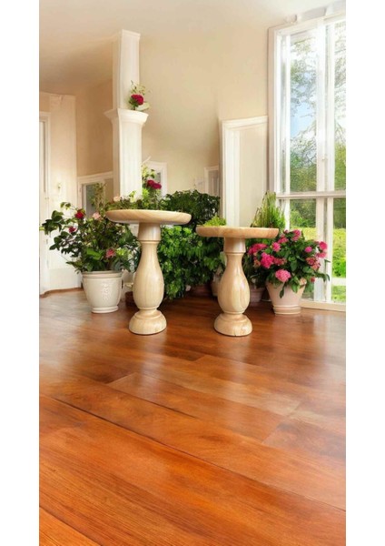 Naturel Renk Ahşap Mantar Sehpa Takımı 2li Set