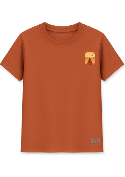 Yalnız Yolcu Illüstrasyonlu Kiremit Basic Tişört