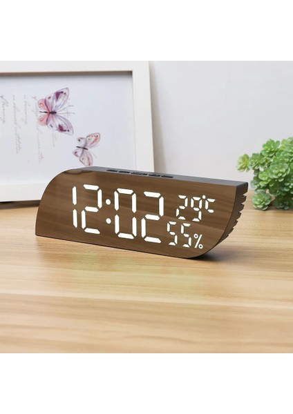 USB ve 3 Pille Çalışabilen Ayna Ekranlı Dijital Masa Saati | Alarm, Termometre, Nem Ölçer, Otomatik Parlaklık Ayarı | Şık Modern Tasarım, Beyaz Işık fiyatları