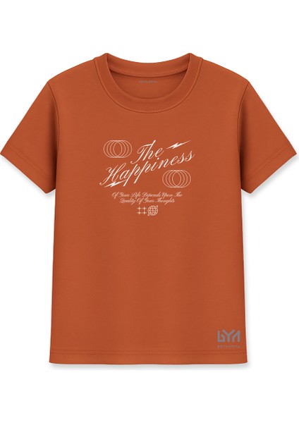 The Happiness Of Your Life Kadın Basic Kiremit Tişört