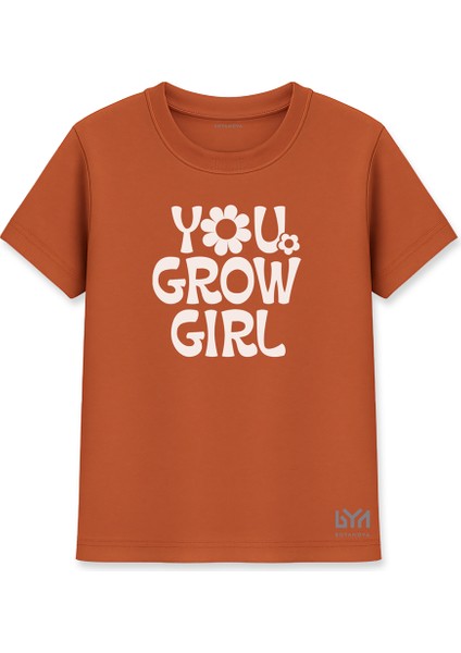 You Grow Girl Kadın Basic Kiremit Tişört