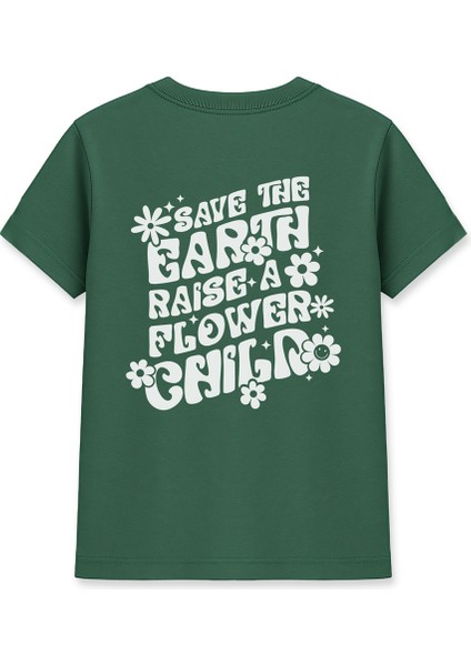 Save The Earth Kadın Basic Yeşil Tişört