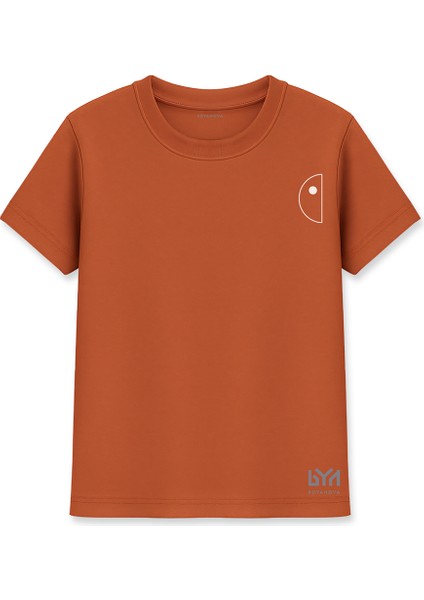 Yarım Daire Minimal Çizim Kiremit Basic Tişört