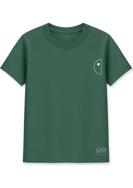Yarım Daire Minimal Çizim Yeşil Basic Tişört