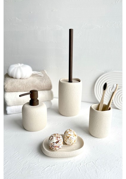 Bej 4'lü Banyo Seti, Şık ve Kullanışlı Aksesuarlar