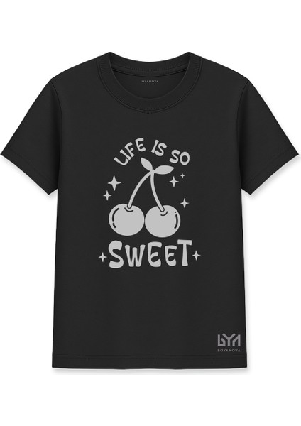 Life Is Kadın Basic Siyah Tişört