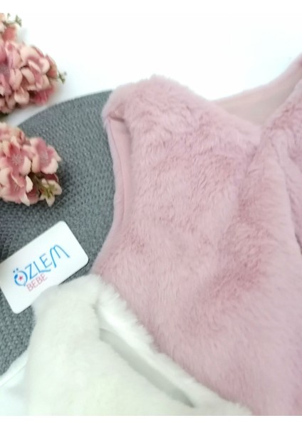 Elyaf Dolgulu Düz Doku Peluş Yelek Beyaz - 4 Yaş fiyatları