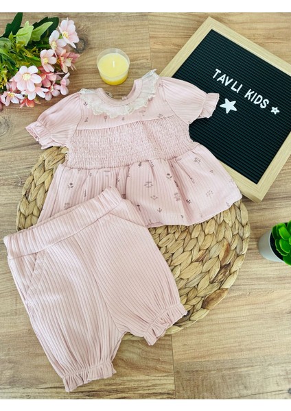 Tavlı Kıds Kız Bebek Takımı
