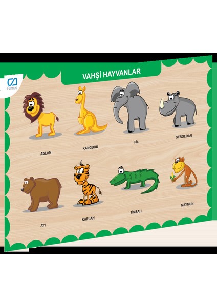 CAAHS-3213 Ca Games Ahşap Vahşi Hayvanlar Bul-Tak