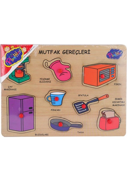 ONY-168-169 Ahşap Tutmalı Mutfak Gereçleri -Onyıl Oyuncak