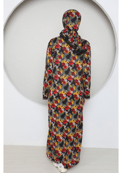 Tam Boy Fermualı Başörtülü Kadın Şık Namaz Elbisesi modelleri