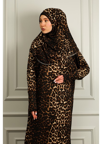 Tek Parça Başörtülü Desenli Kadın Namaz Elbisesi fırsatları