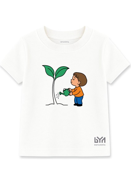 Minik Bahçıvan Beyaz Çocuk Basic Tişört