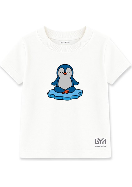 Pengu’nün Sessiz Dünyası Beyaz Çocuk Basic Tişört
