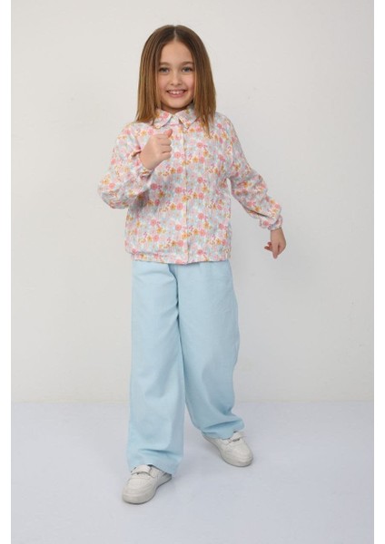 Çiçek Çiçek Müslin Gömlekli 2'li Takım Pembe - 4-5 Yaş fırsatları