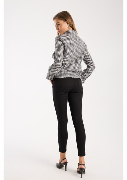 Siyah Beyaz Kareli Gömlek Bluz fiyatları