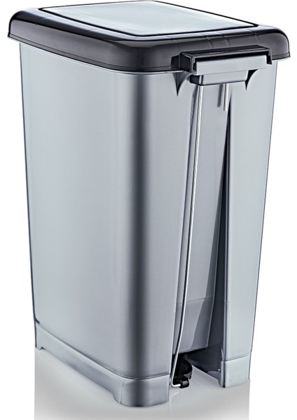 Şık 25 Lt Slim Pedallı Çöp Kovası Gri Siyah fiyatları