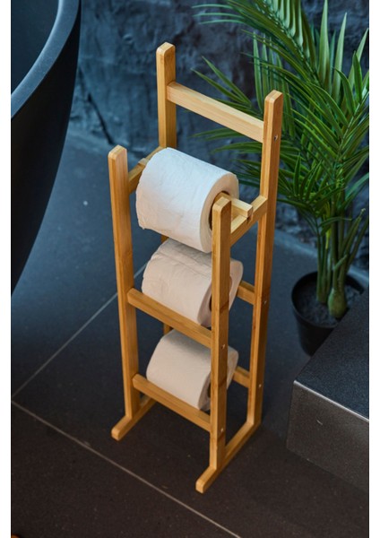Kahverengi Bambu Standlı Wc Kağıtlık, Şık ve Kullanışlı Tasarım fiyatları