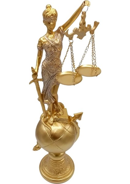 Themis Adalet Terazisi Heykeli ve Dünya Biblo Gold 37CM fiyatları