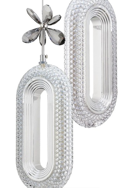 SERRA 2Lİ KROM 3 Renk LED ISIKLI SALON MUTFAK OTURMA ODASI ANTRE AVİZE modelleri