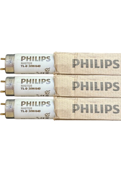 (3 Adet) Philips 30W 840 Günışığı (4000K) G13 DUYLU T8 Floresan