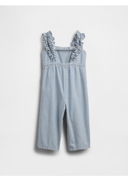 Kız Bebek Çizgili Denim Çizgili Volanlı Tulum fiyatları