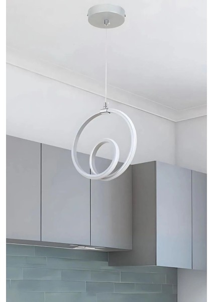 MİLAN BEYAZ BEYAZ Renk LED ISIKLI SALON MUTFAK OTURMA ODASI ANTRE AVİZE